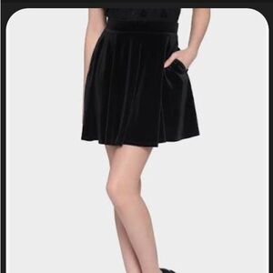 Hot Topic Black Velvet Mini Skirt